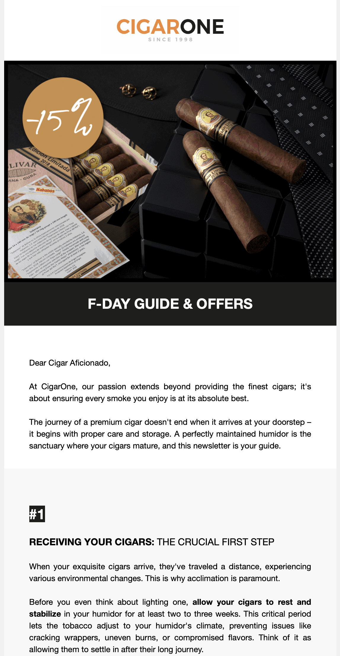 CigarOne Newsletter