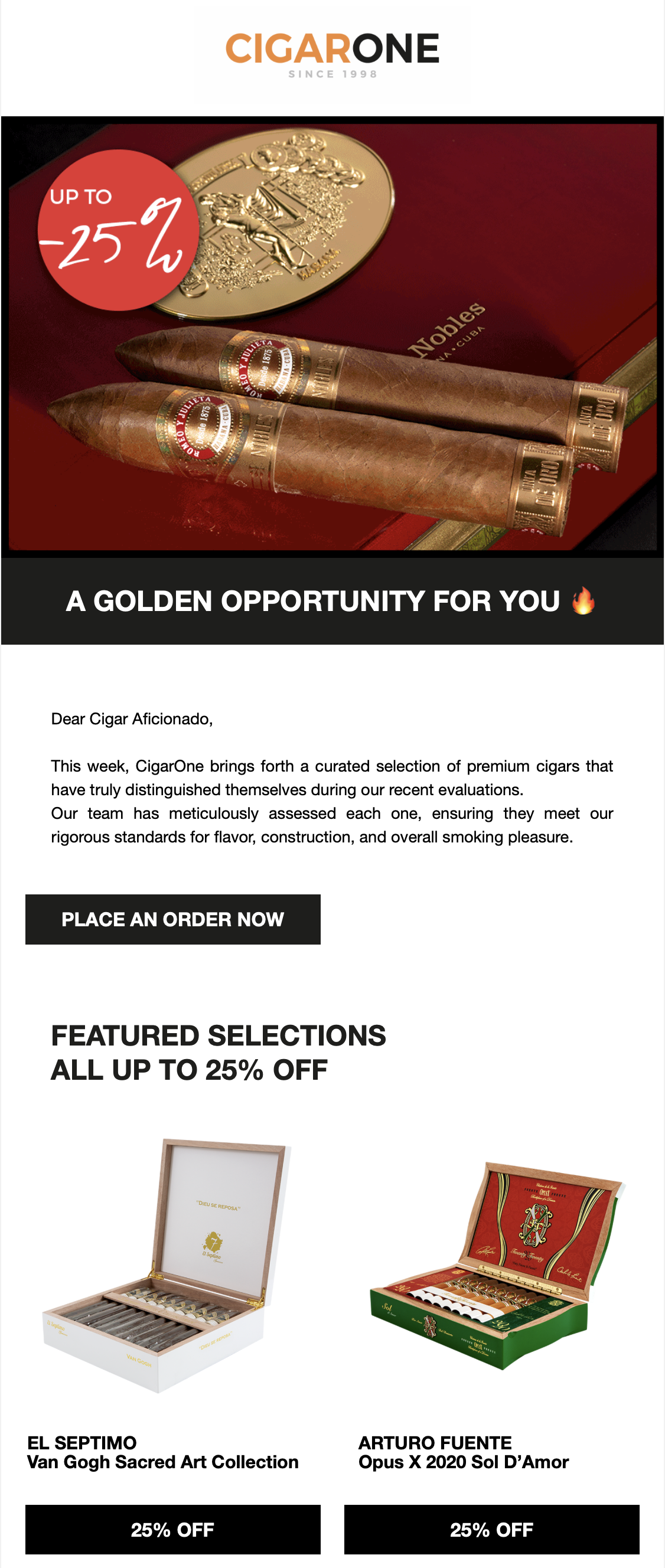 CigarOne Newsletter
